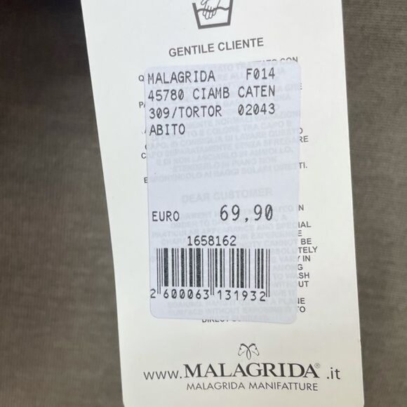 Malagrida Her Brown Cowl Neck Long Sleeve Wool Blend Dress Large Italian NWT - Picture 9 of 12